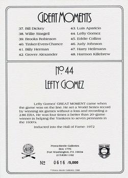 1988 Perez-Steele Great Moments Series 4 #44 Lefty Gomez Back