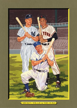 1995 Perez-Steele Great Moments Series 8 #87 Mickey, Willie & The Duke (Mickey Mantle / Willie Mays / Duke Snider) Front