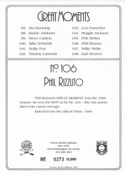 1997 Perez-Steele Great Moments Series 9 #106 Phil Rizzuto Back