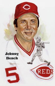 1980-01 Perez-Steele Hall of Fame Series 1-15 #202 Johnny Bench Front