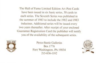 1980-01 Perez-Steele Hall of Fame Series 1-15 #NNO Seventh Series Checklist Back