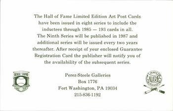 1980-01 Perez-Steele Hall of Fame Series 1-15 #NNO Eighth Series Checklist Back