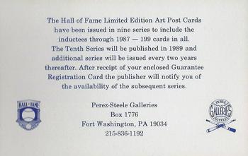 1980-01 Perez-Steele Hall of Fame Series 1-15 #NNO Ninth Series Checklist Back