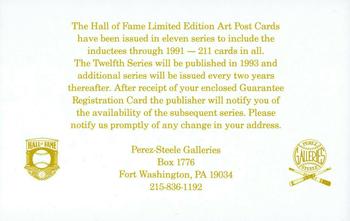 1980-01 Perez-Steele Hall of Fame Series 1-15 #NNO Eleventh Series Checklist Back