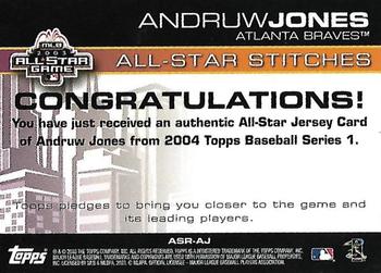 2004 Topps - All-Star Stitches #ASR-AJ Andruw Jones Back