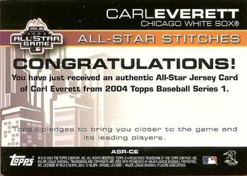 2004 Topps - All-Star Stitches #ASR-CE Carl Everett Back