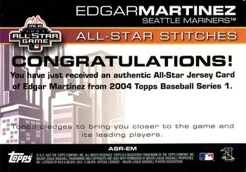 2004 Topps - All-Star Stitches #ASR-EM Edgar Martinez Back