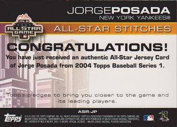 2004 Topps - All-Star Stitches #ASR-JP Jorge Posada Back