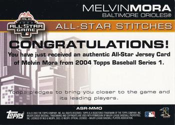 2004 Topps - All-Star Stitches #ASR-MMO Melvin Mora Back