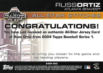 2004 Topps - All-Star Stitches #ASR-RO Russ Ortiz Back