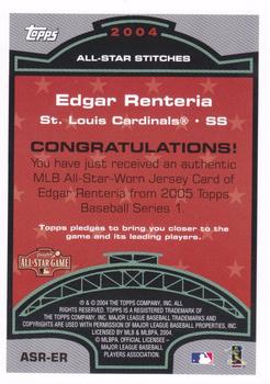 2005 Topps - All-Star Stitches Relics #ASR-ER Edgar Renteria Back