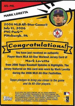 2006 Topps Updates & Highlights - All-Star Stitches #AS-ML Mark Loretta Back