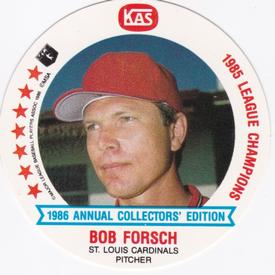 1986 KAS St. Louis Cardinals Discs #6 Bob Forsch Front