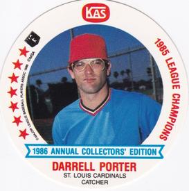 1986 KAS St. Louis Cardinals Discs #16 Darrell Porter Front
