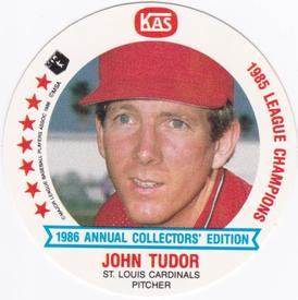 1986 KAS St. Louis Cardinals Discs #17 John Tudor Front