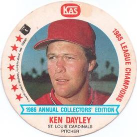 1986 KAS St. Louis Cardinals Discs #2 Ken Dayley Front