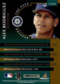 1997 New Pinnacle - Keeping the Pace #5 Alex Rodriguez Back
