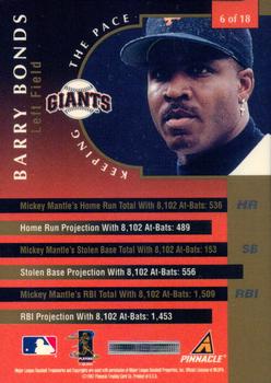 1997 New Pinnacle - Keeping the Pace #6 Barry Bonds Back
