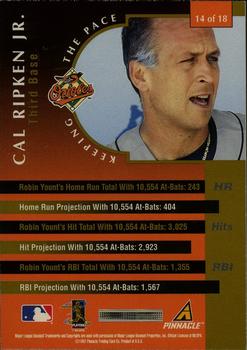 1997 New Pinnacle - Keeping the Pace #14 Cal Ripken Jr. Back