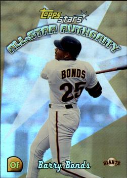 2000 Topps Stars - All-Star Authority #AS6 Barry Bonds Front