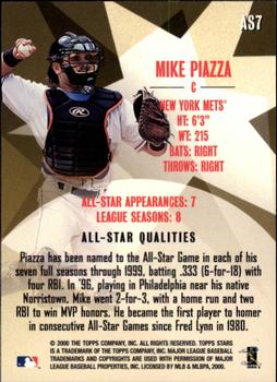 2000 Topps Stars - All-Star Authority #AS7 Mike Piazza Back