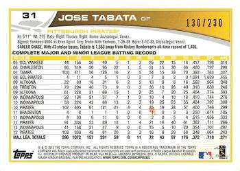 2013 Topps - Orange #31 Jose Tabata Back