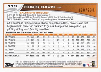 2013 Topps - Orange #119 Chris Davis Back