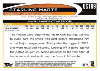 2012 Topps Update - Orange #US109 Starling Marte Back
