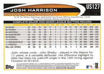 2012 Topps Update - Orange #US127 Josh Harrison Back