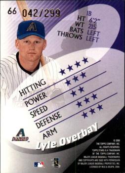 2000 Topps Stars - Metallic Blue #66 Lyle Overbay Back