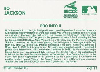 1991 Star Bo Jackson #7 Bo Jackson Back