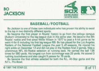 1991 Star Bo Jackson #8 Bo Jackson Back