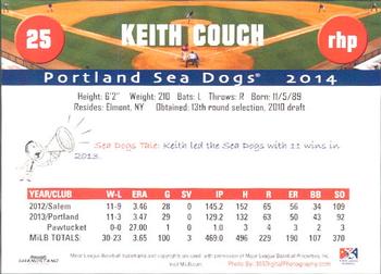 2014 Grandstand Portland Sea Dogs #NNO Keith Couch Back
