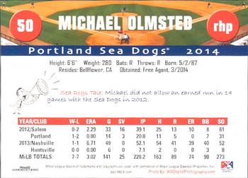 2014 Grandstand Portland Sea Dogs #NNO Michael Olmsted Back
