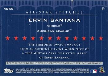 2008 Topps Updates & Highlights - All-Star Stitches #AS-ES Ervin Santana Back