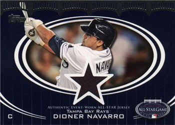 2008 Topps Updates & Highlights - All-Star Stitches #AS-DN Dioner Navarro Front