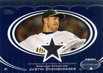 2008 Topps Updates & Highlights - All-Star Stitches #AS-JCD Justin Duchscherer Front