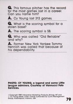 1990 Interpretive Marketing Baseball Wit #79 Cy Young Back