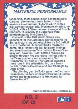 1988 Fleer - World Series Glossy #3 Masterful Performance Turns Momentum in Game 3 Back