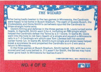 1988 Fleer - World Series Glossy #4 The Wizard Back