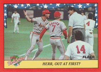 1988 Fleer - World Series Glossy #10 Herr, Out at First? Front