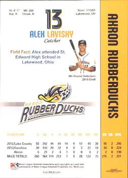 2014 Grandstand Akron RubberDucks #NNO Alex Lavisky Back
