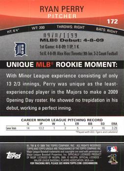 2009 Topps Unique #172 Ryan Perry Back