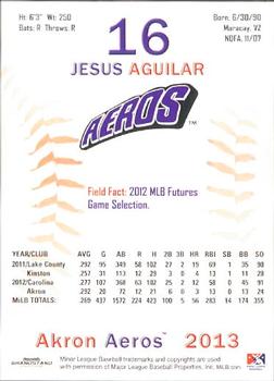 2013 Grandstand Akron Aeros #NNO Jesus Aguilar Back