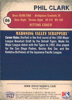 2014 Choice Mahoning Valley Scrappers #6 Phil Clark Back