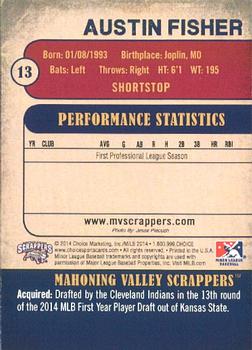 2014 Choice Mahoning Valley Scrappers #13 Austin Fisher Back