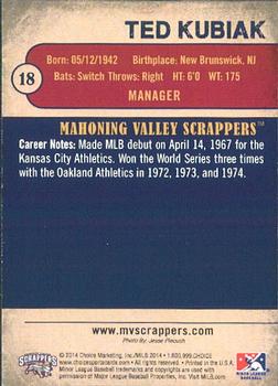 2014 Choice Mahoning Valley Scrappers #18 Ted Kubiak Back