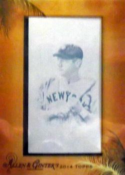 2014 Topps Allen & Ginter - Mini Framed Printing Plates Cyan #20 Babe Ruth Front