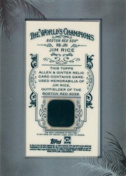 2014 Topps Allen & Ginter - Mini Framed Relics #RB-JRI Jim Rice Back