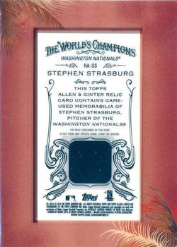 2014 Topps Allen & Ginter - Mini Framed Relics #RA-SS Stephen Strasburg Back
